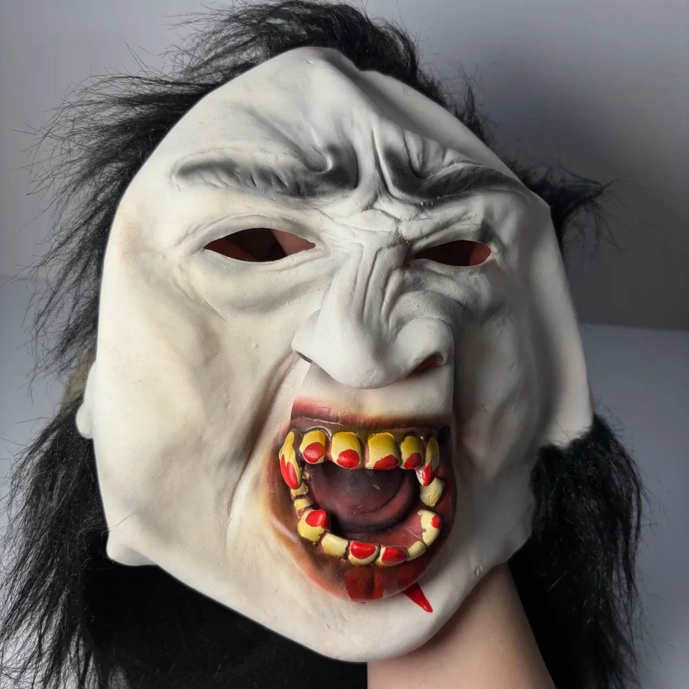 Paper Magic Group PMG Vampire‎ Ghoul Latex Mask Black Hair 2006 Lecherous Legion